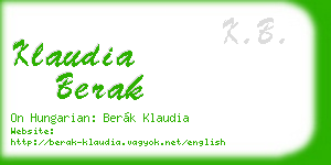klaudia berak business card